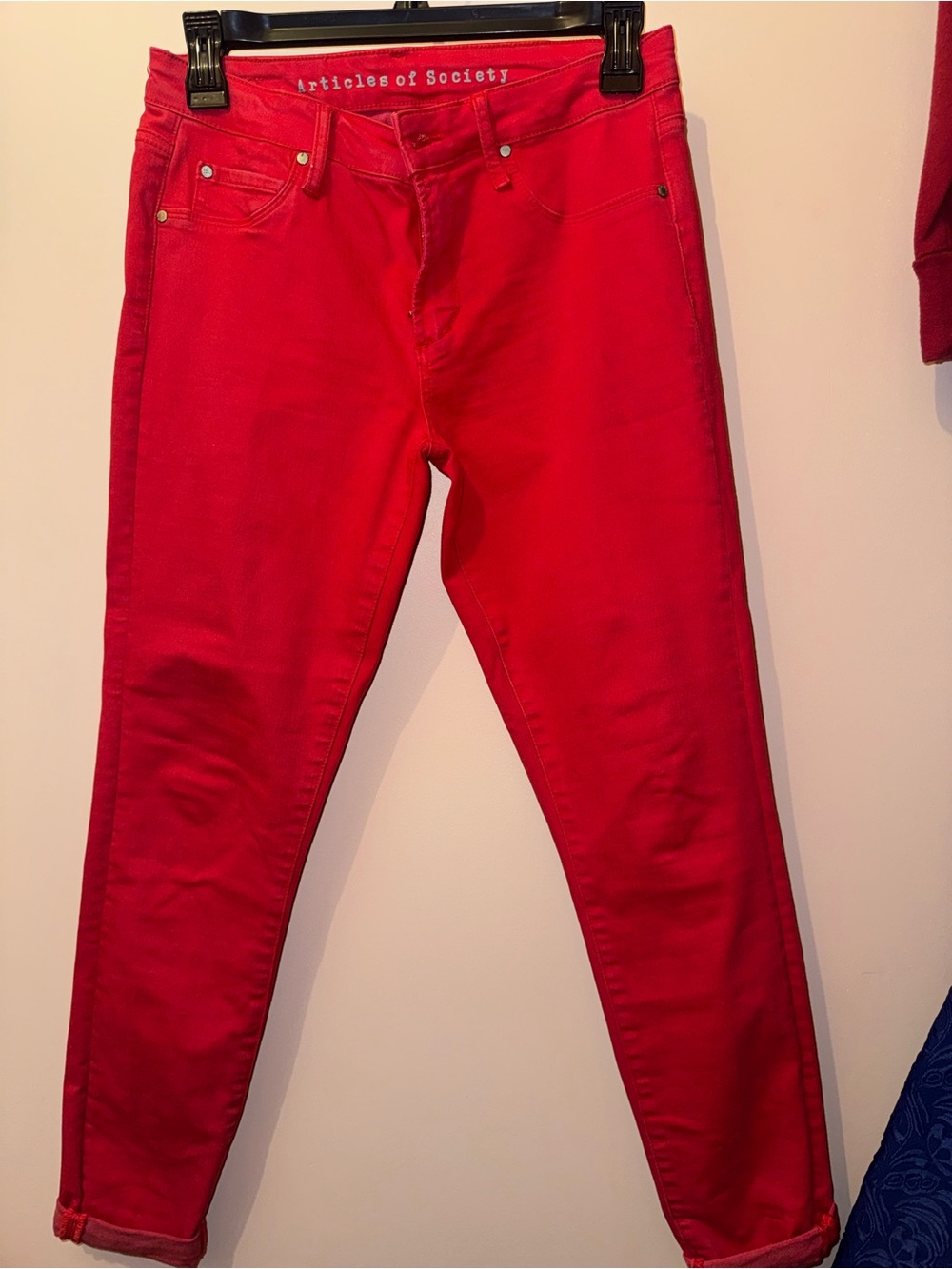 Articles Of Society Bright Red Slim Jeans